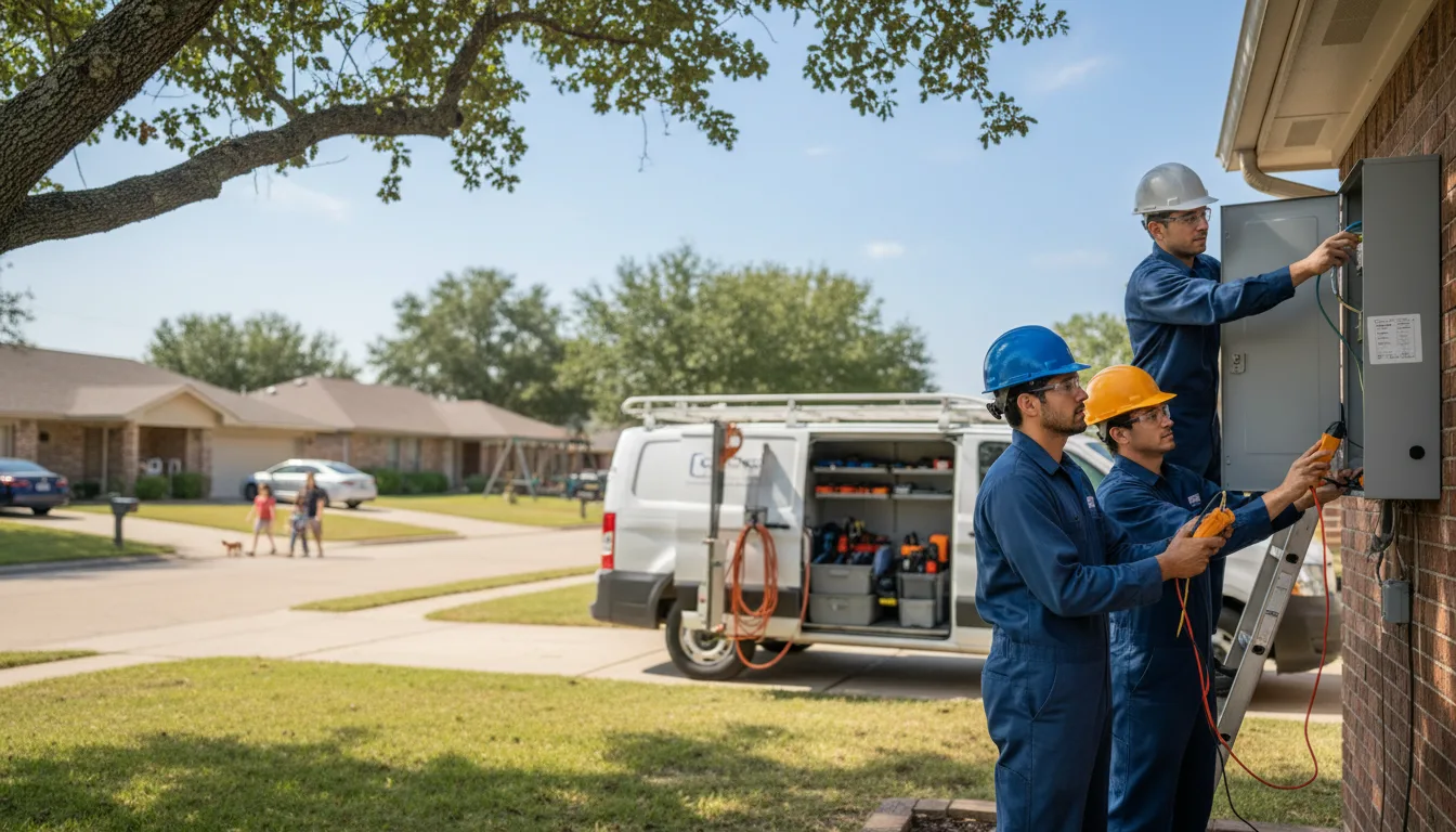 Certified electrician providing emergency electrical services in Cisco, TX